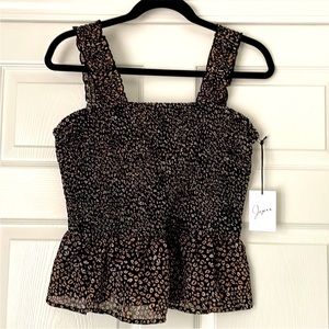 😻 BNWT Japna Smocked Peplum Cropped Tank Top 😻